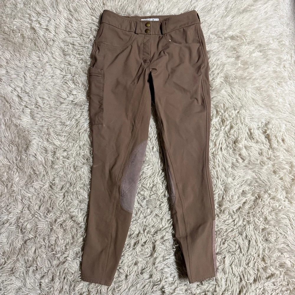 Women’s Size 26R Tan Stevie Equestrian Knee Patch Horseback Riding Breeches - Picture 2 of 8